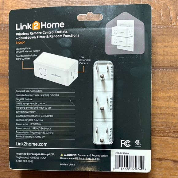 Link2Home Wireless Remote Control Outlets & Countdown Timer & Random Functions - Picture 2 of 2